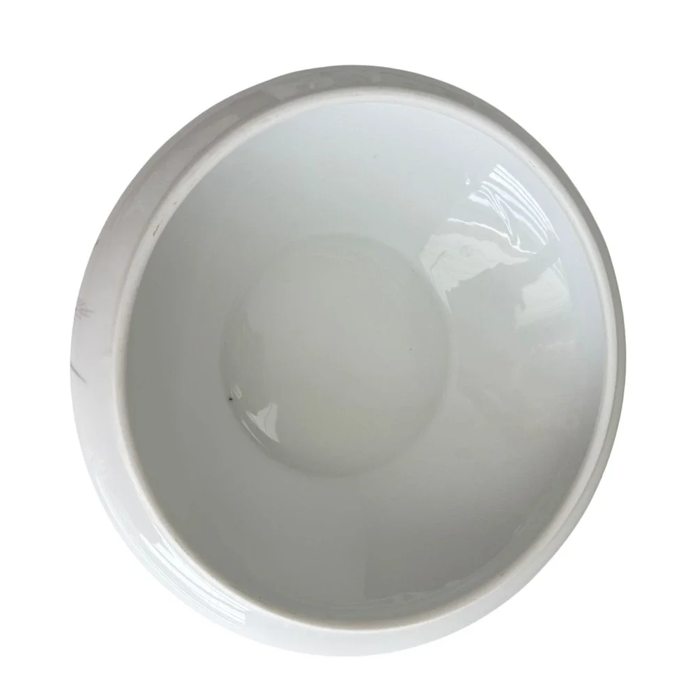 Platinum Wheat Serving Bowl Fine China 8.5 Inch White Elegant Japan MCM Decor